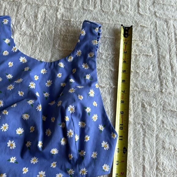 NWT ZARA | Blue Daisy Floral Print Crop Tank Top | Sz Small - Picture 5 of 9